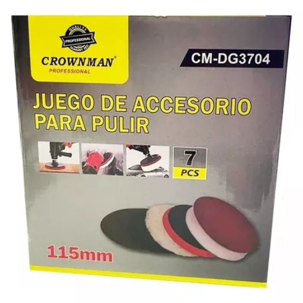 GENERICO - Juego Discos Accesorios Para Pulir 115mm 7 piezas
