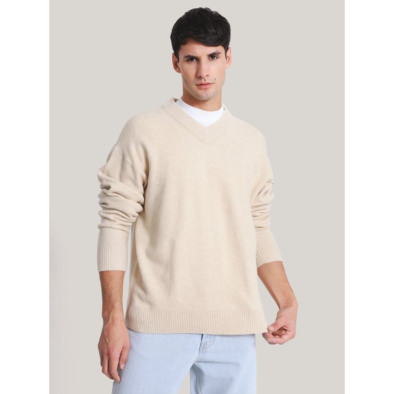 CALVIN KLEIN - Sweater Blend Comfort Beige Calvin Klein
