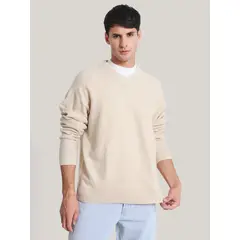 CALVIN KLEIN - Sweater Blend Comfort Beige