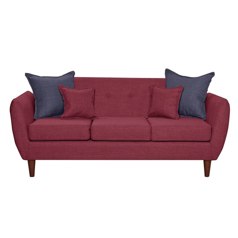 GENERICO - Sofa 3 Cuerpos Huevito Burdeo.