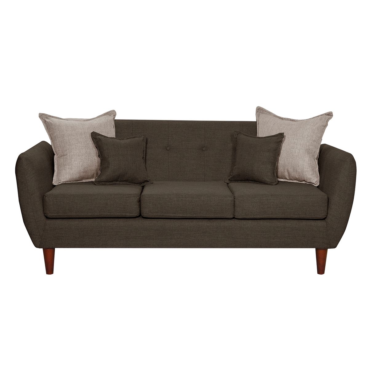 BLACK FACTORY - Sofa 3 Cuerpos Huevito Cafe.