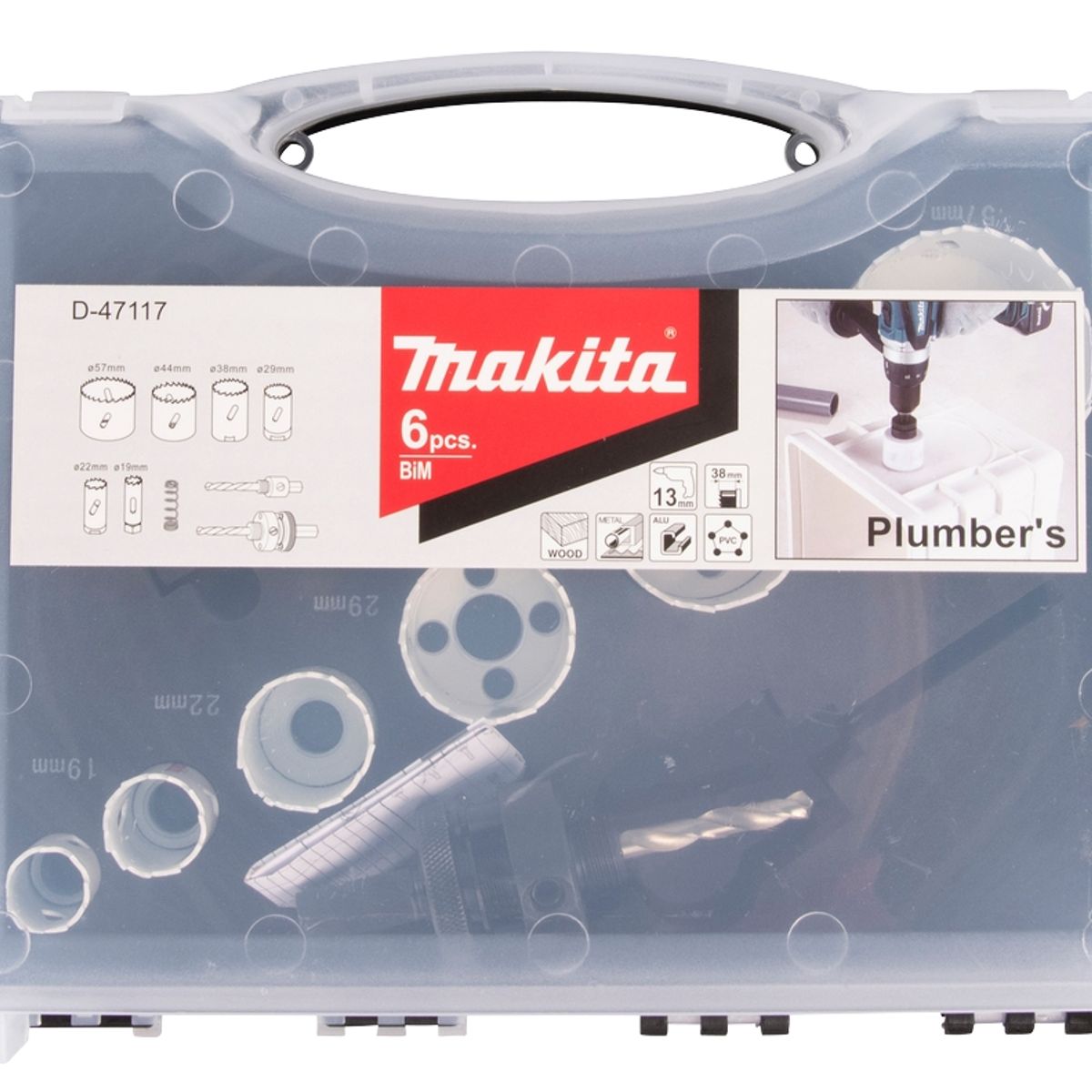 MAKITA - Set 6 Sierras Copas Bimet 19, 22, 29, 38, 44 Y 57mm