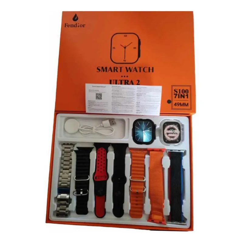 UNIVERSAL - Reloj Smartwatch S100 Ultra 2 - 7 CORREAS + PROTECTOR