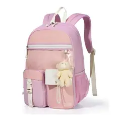 MOMMORE - Mochila Escolar Ligera Kawaii Kids 19L - Morado