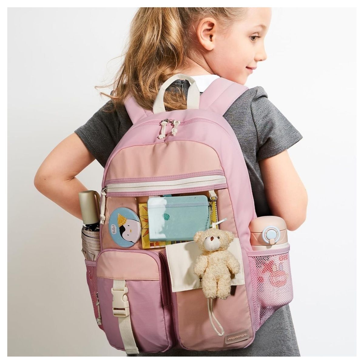 MOMMORE - Mommore Mochila Escolar Ligera Kawaii Kids 19L - Morado