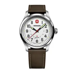 WENGER - Reloj Terragraph 43 mm correa cuero café