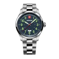 WENGER - Reloj Terragraph dial azul 43 mm correa acero
