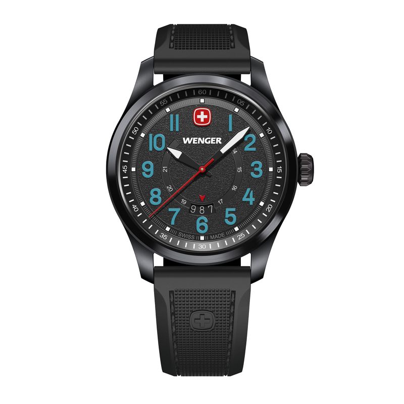 WENGER - Reloj Terragraph 43 mm correa silicona negro Wenger
