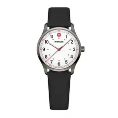 WENGER - Reloj City Sport 34 mm correa silicona negro