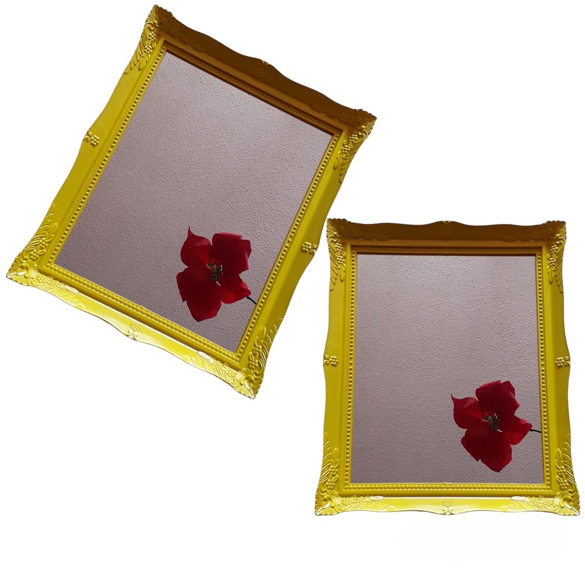 GENERICO - Pack 2 Bandeja Espejo Rectangular Deco Candy Bar - Amarillo