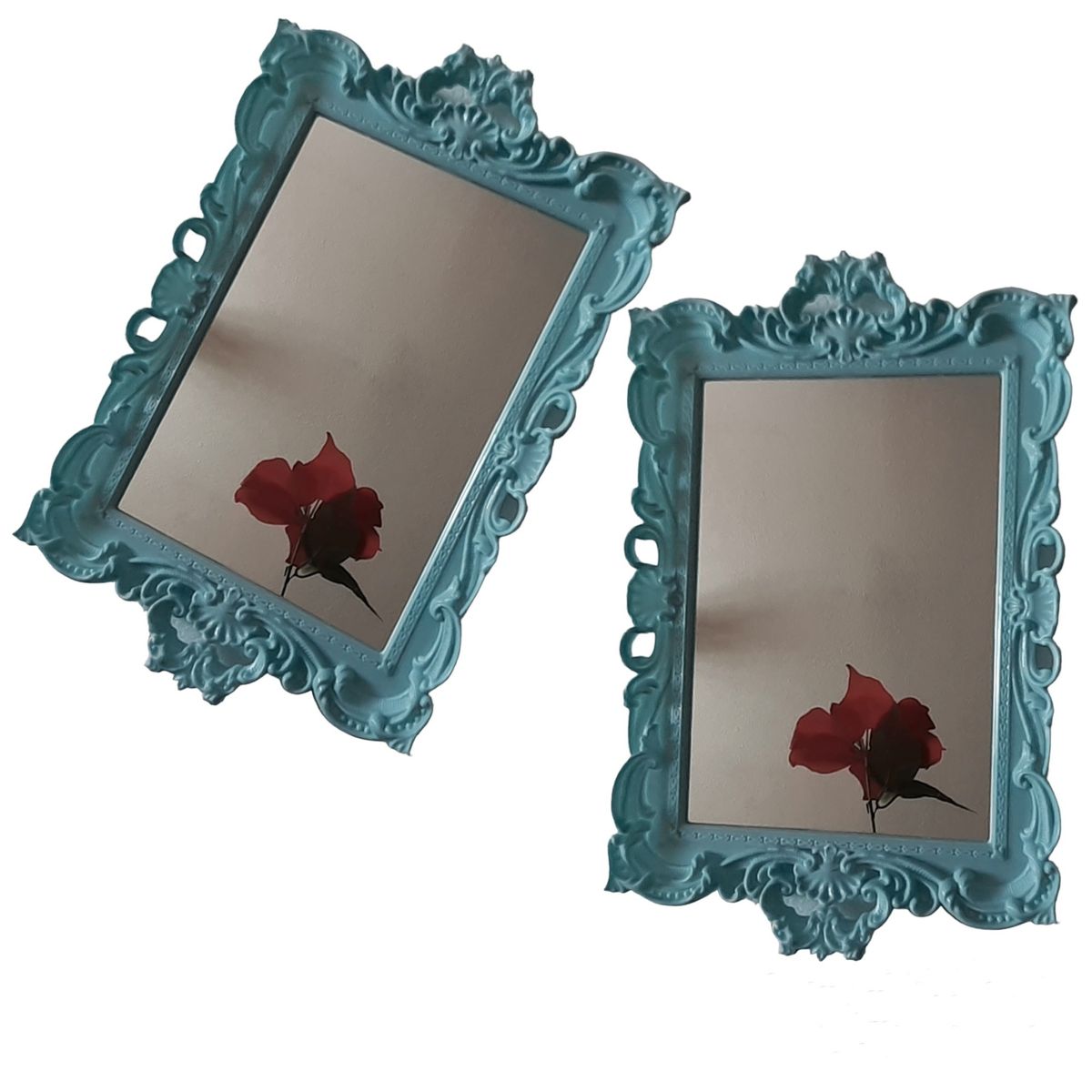 GENERICO - Pack 2 Bandeja Espejo Rectangular Deco Candy Bar - Menta