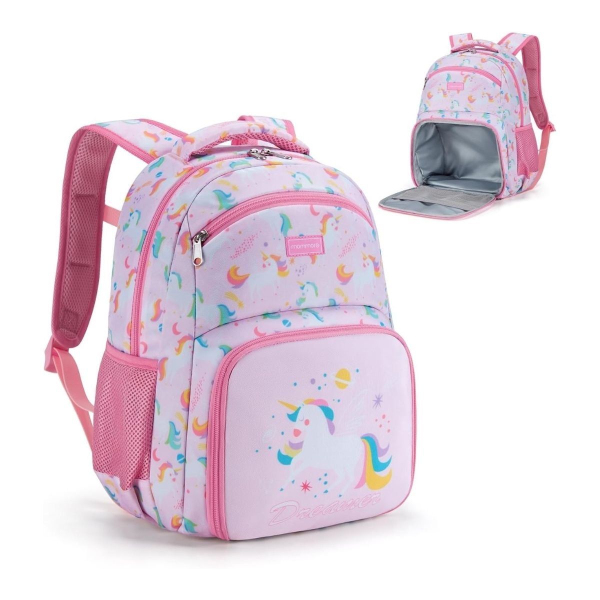 MOMMORE - Mommore Mochila 2 en 1 para Niños Pequeños 12L - Rosado Unicornio