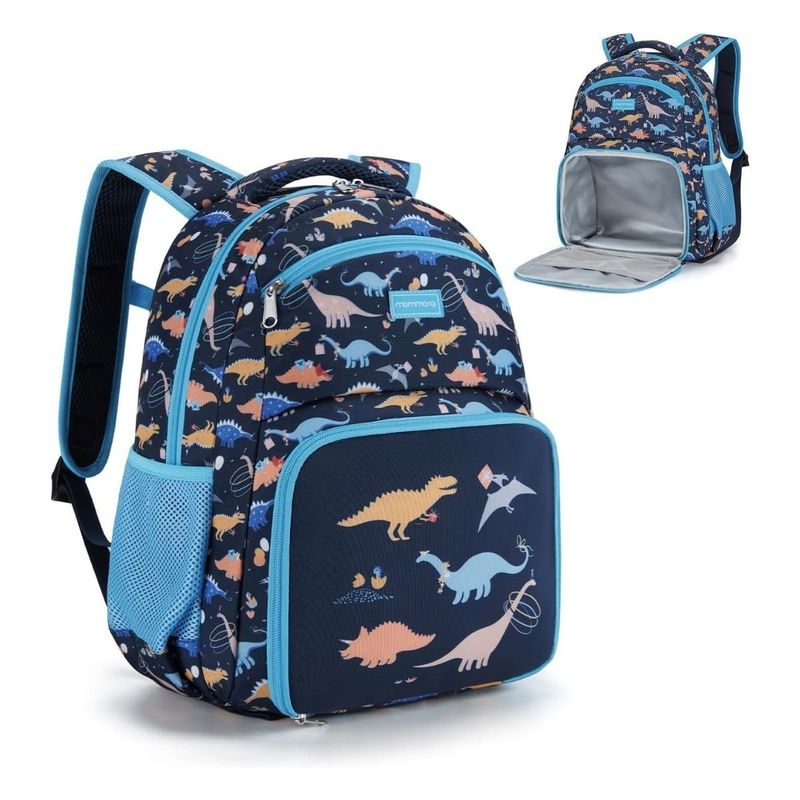 MOMMORE - Mommore Mochila 2 en 1 para Niños Pequeños 12L - Azul Dinosaurios