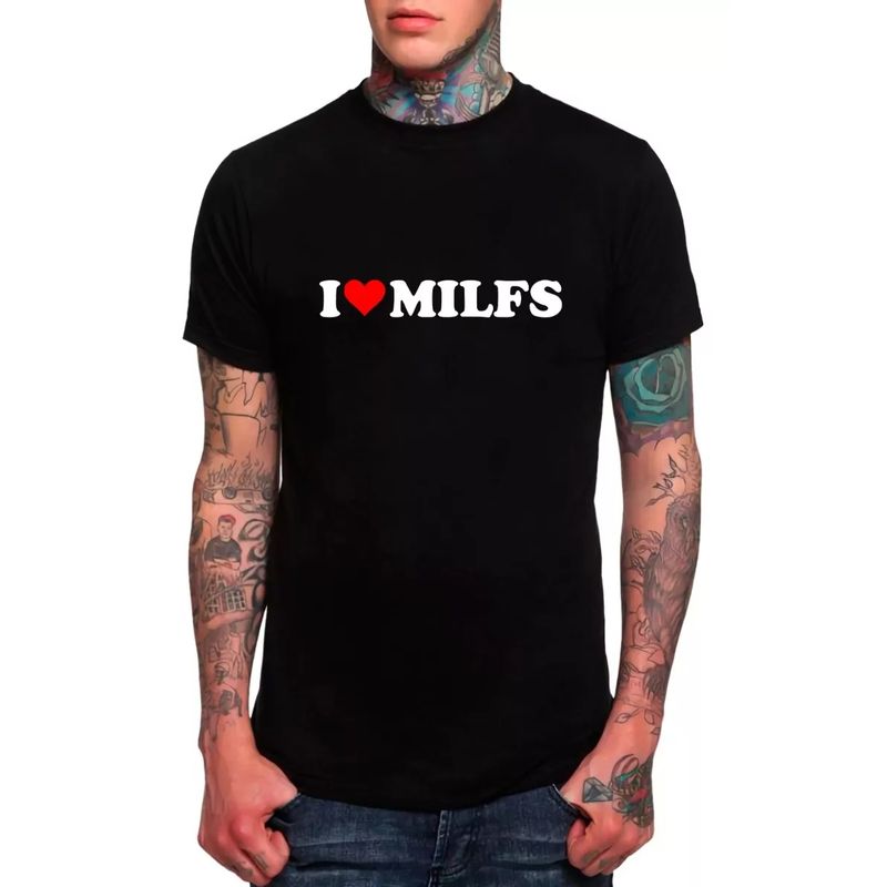 ROLY - Polera Negra Hombre I Love Milfs