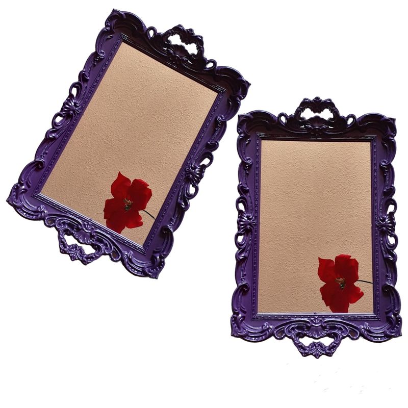 GENERICO - Pack 2 Bandeja Espejo Rectangular Deco Candy Bar - Lila