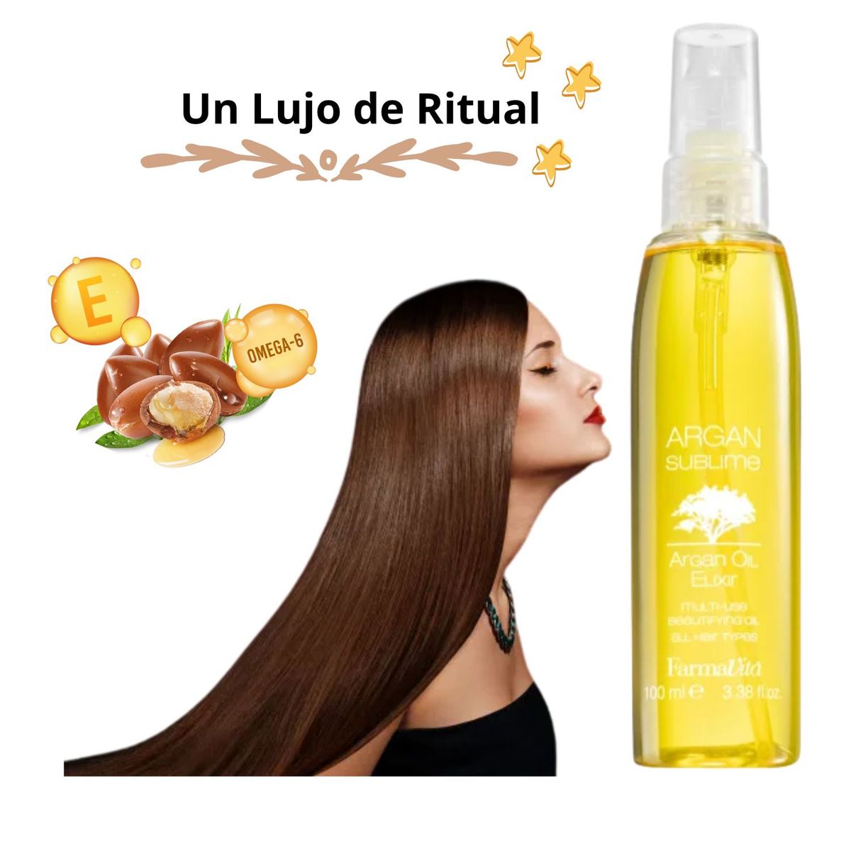 FARMAVITA - Aceite Farmavita Argán Sublime Elixir 100ml Aporta Brillo Suavidad