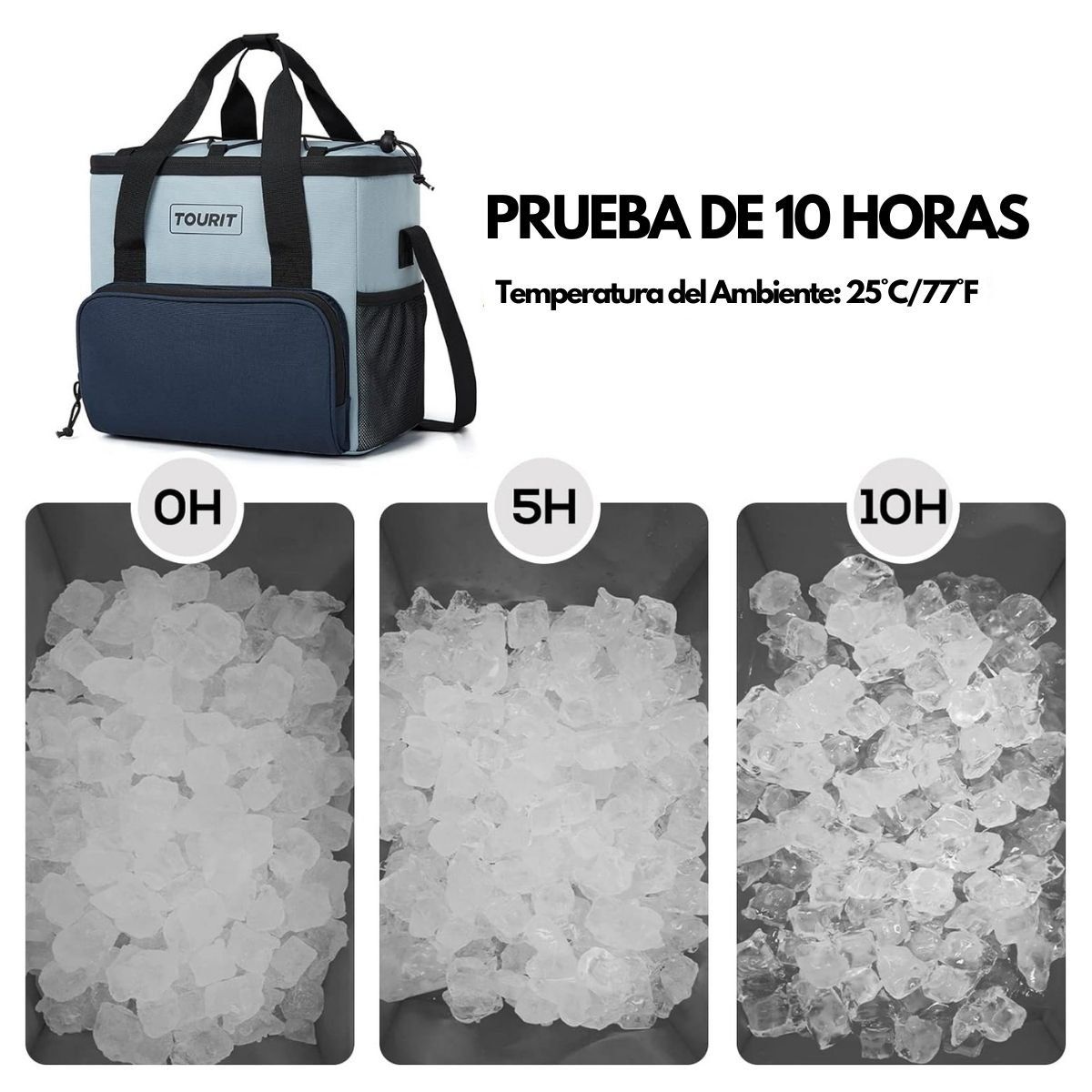 TOURIT - Tourit Cooler Bag refrigerador aislado portátil 14L -Celeste