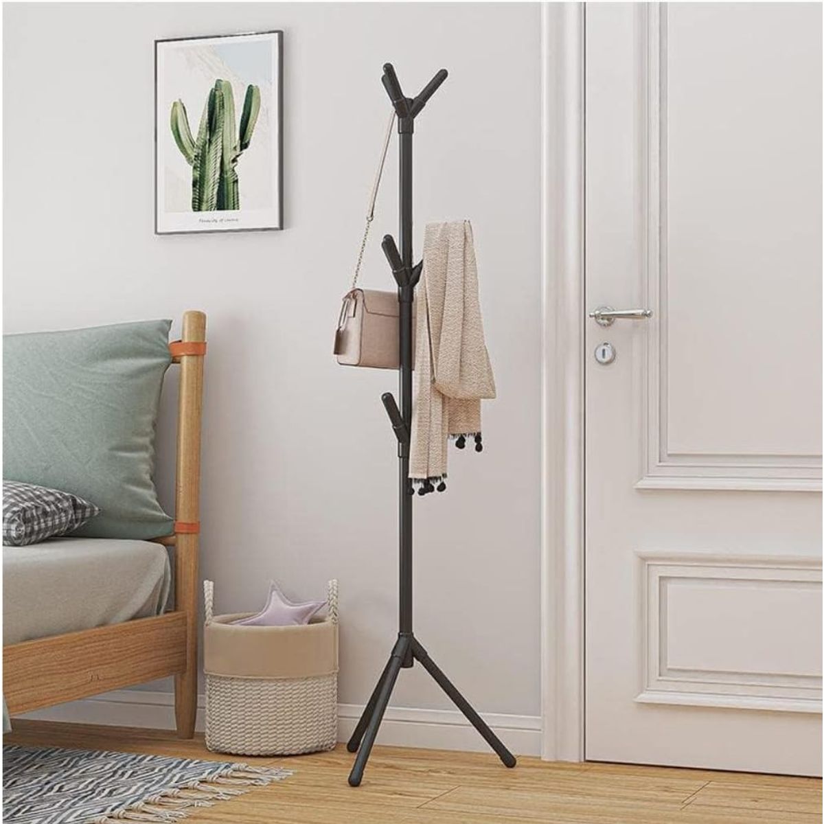 GENERICO - Perchero Para Ropa Y Sombreros 9 Ganchos Negro