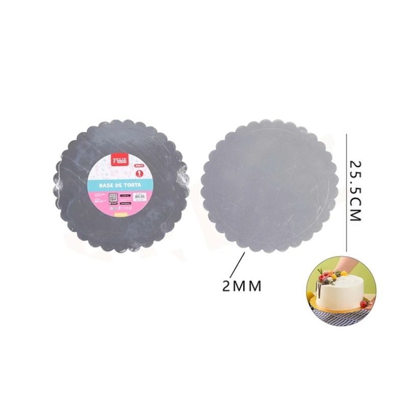 GENERICO - Base De Torta Plata Flor 255Cm Espesor 2mm