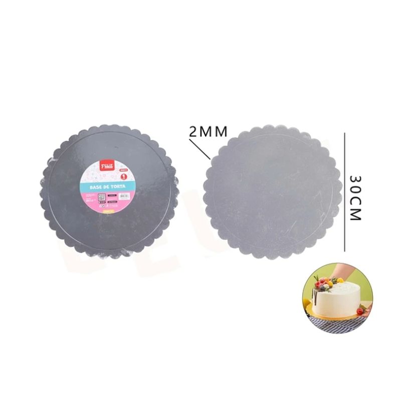 GENERICO - Base De Torta Plata Flor 30Cm Espesor 2mm