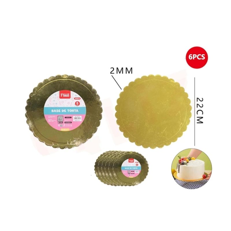 GENERICO - Base De Torta Dorado 22Cm Espesor 2mm