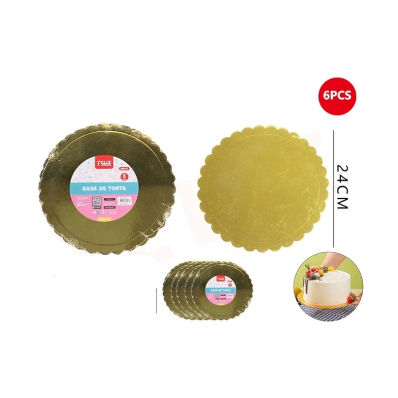 GENERICO - Base De Torta Dorado 24Cm Espesor 2mm