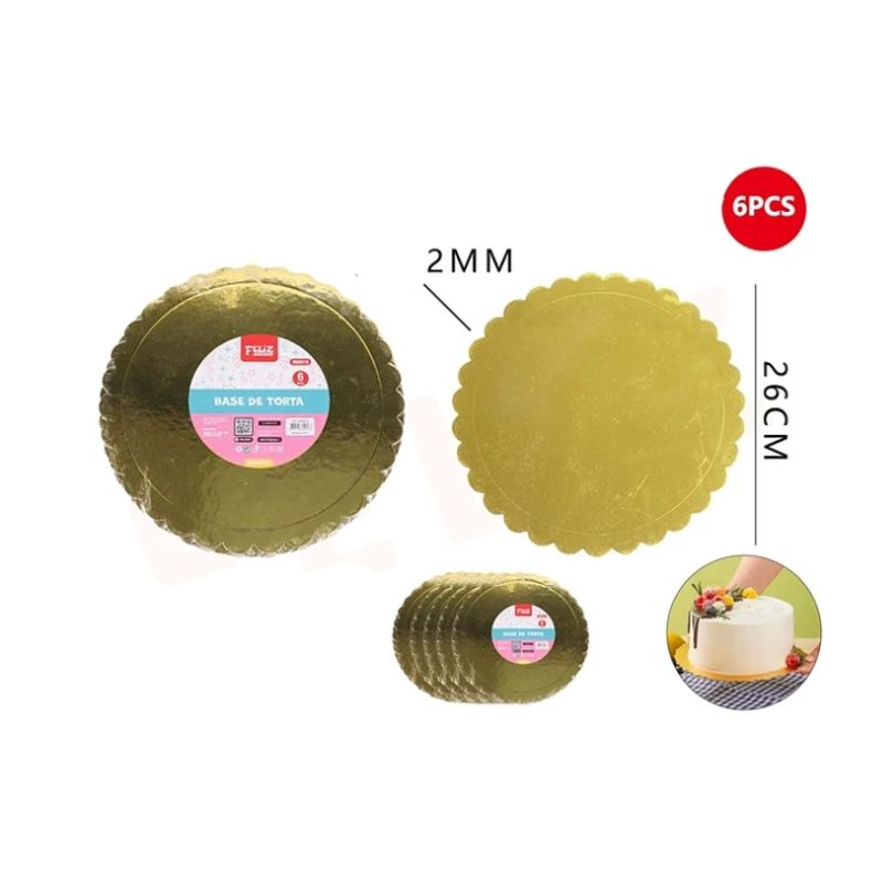 GENERICO - Base De Torta Dorado 26Cm Espesor 2mm