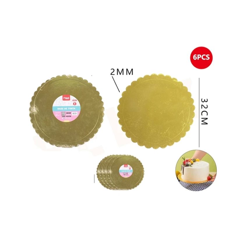 GENERICO - Base De Torta Dorado 32Cm Espesor 2mm