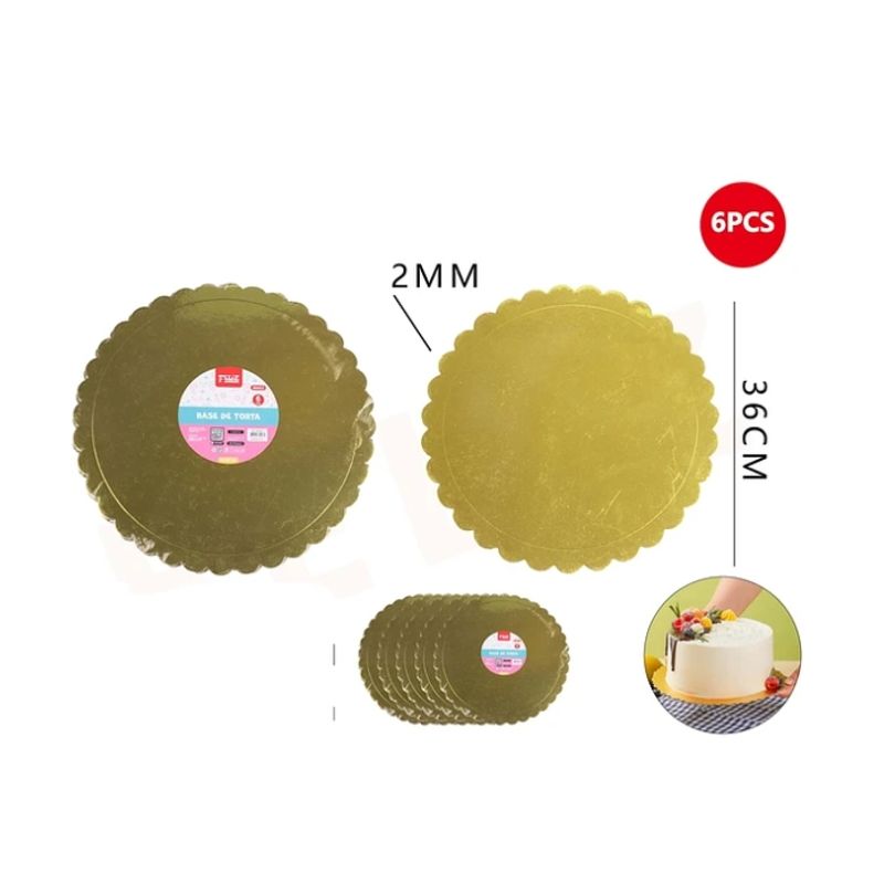 GENERICO - Base De Torta Dorado 36Cm Espesor 2mm