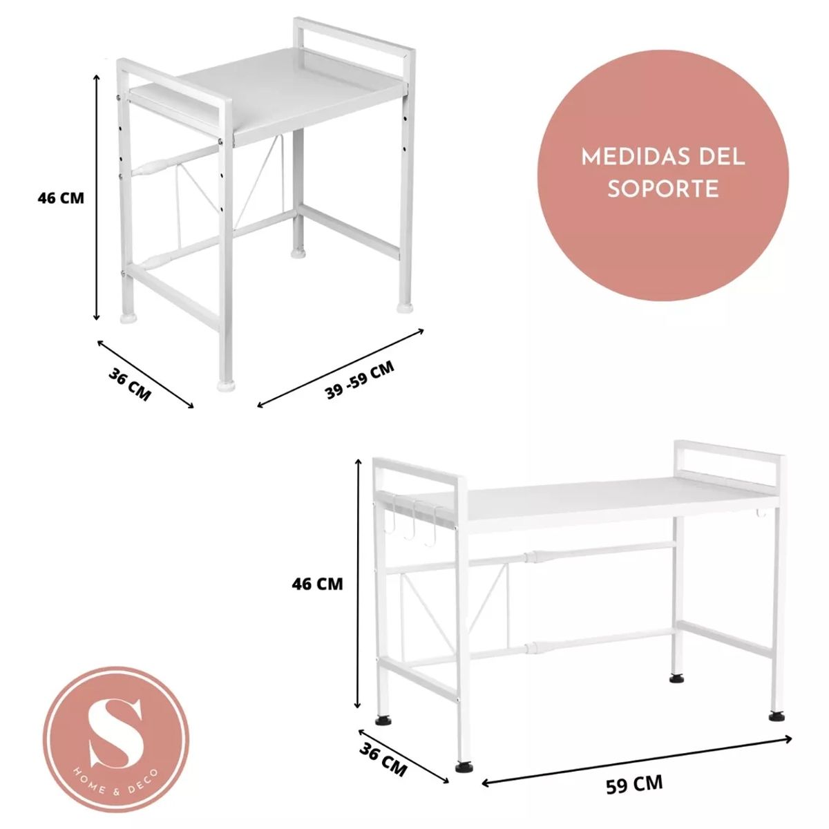 GENERICO - Estante De Microondas 2 Niveles Ajustable