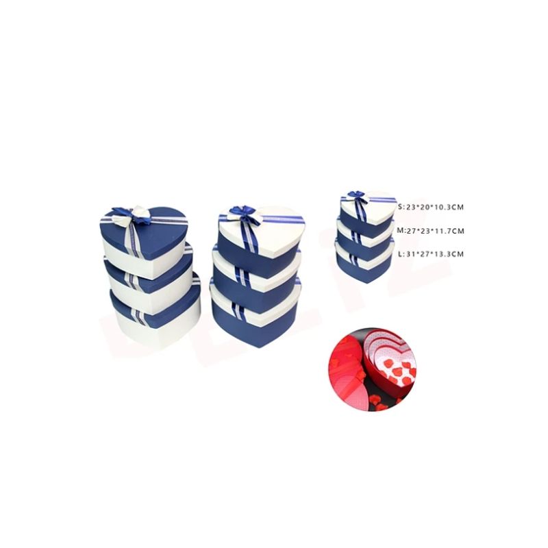 GENERICO - Caja De Regalo Corazon Azul 3 Pcs