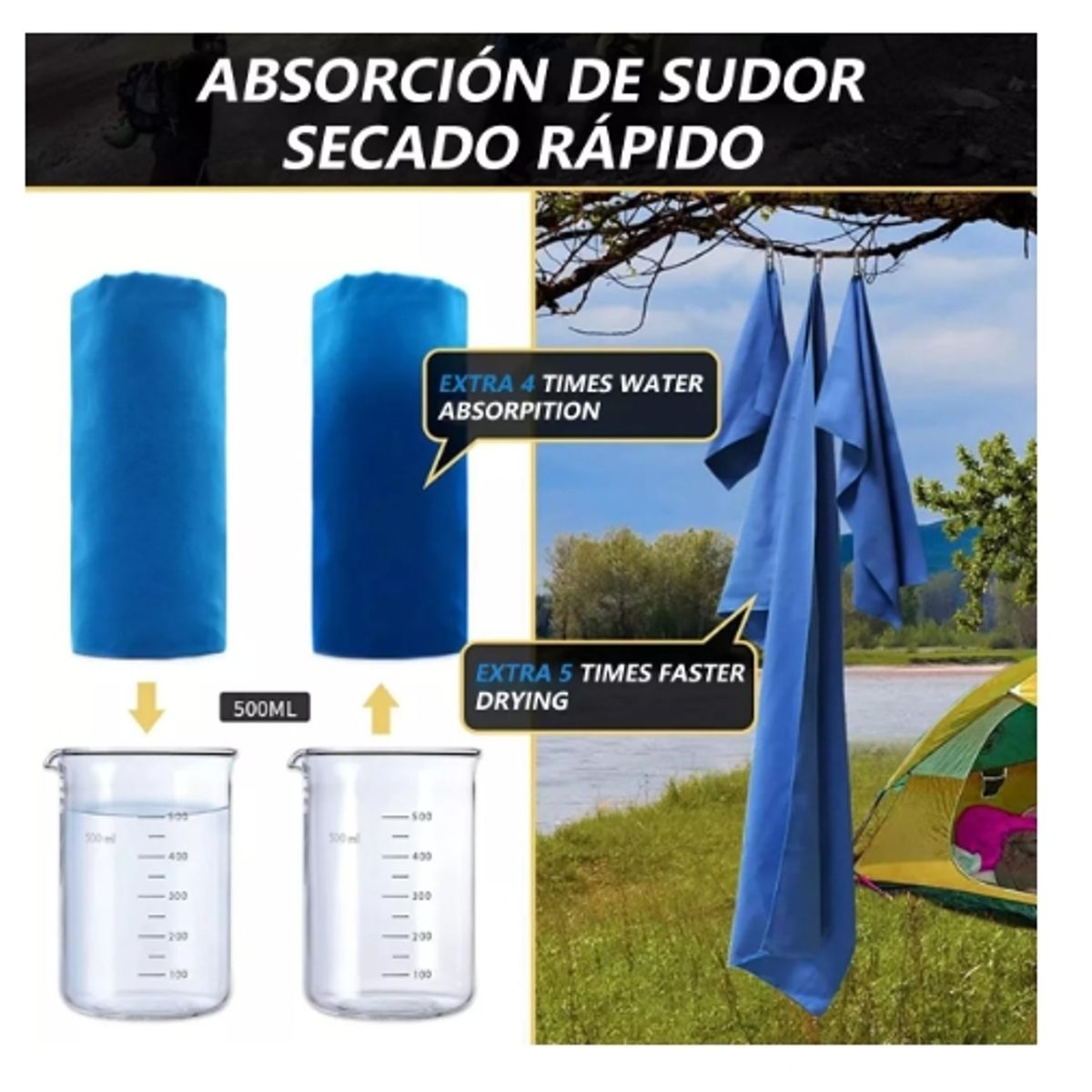 GENERICO - Toalla Baño Viaje De Microfibra Secado Rápido 3pcs