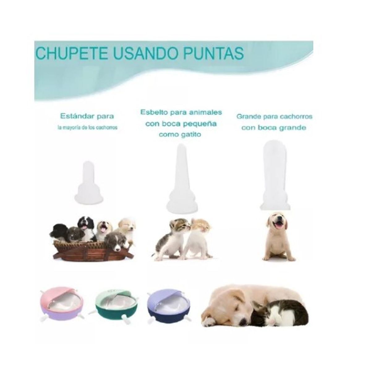 GENERICO - Bebedero Alimentador Leche Mascotas Gato Perro Cuenco Verde