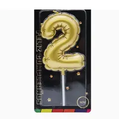 GENERICO - Velas Cumpleaños Doradas Numero 2