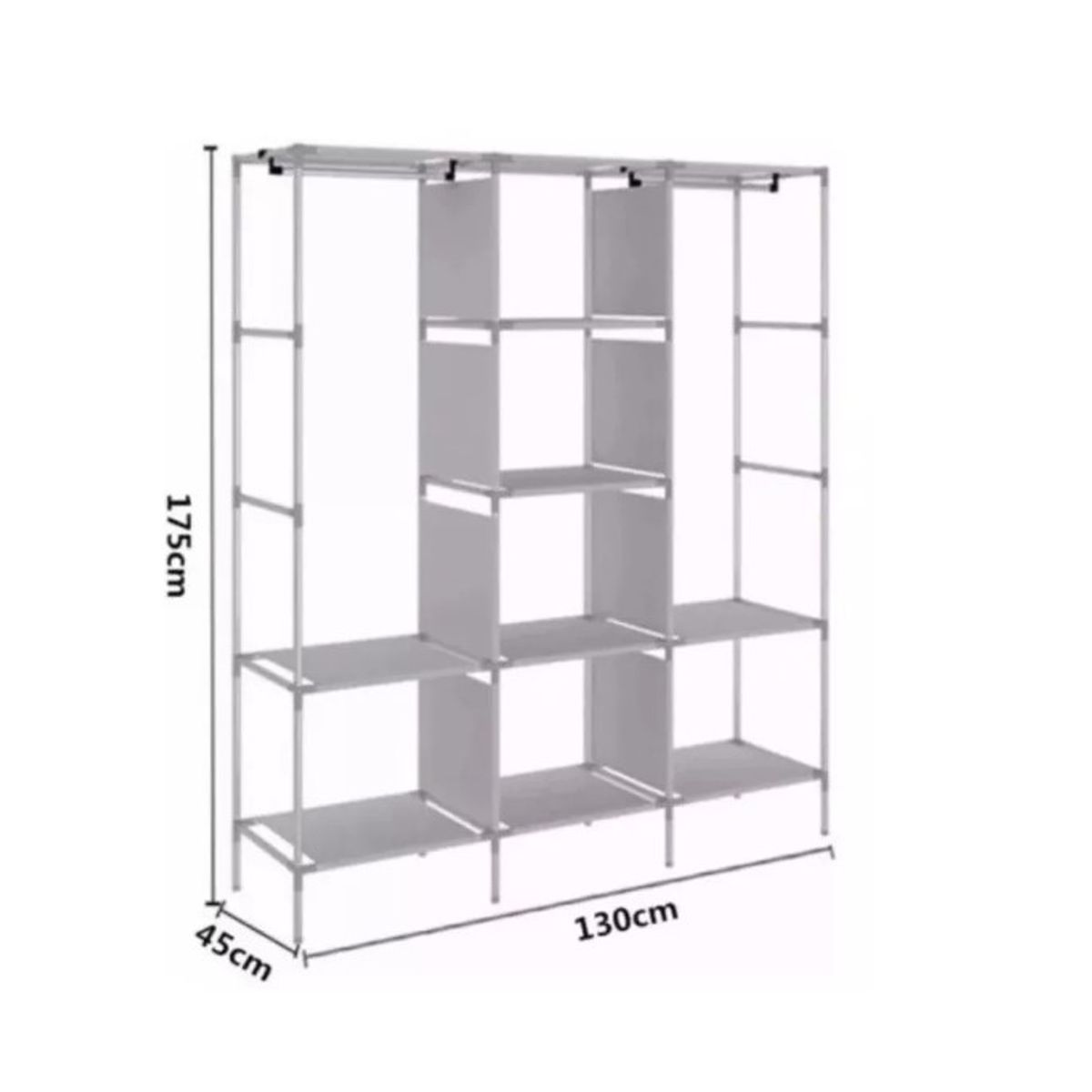 GENERICO - Práctico Armario Clóset Ropero Armable Grande Baño 88130 Marrón