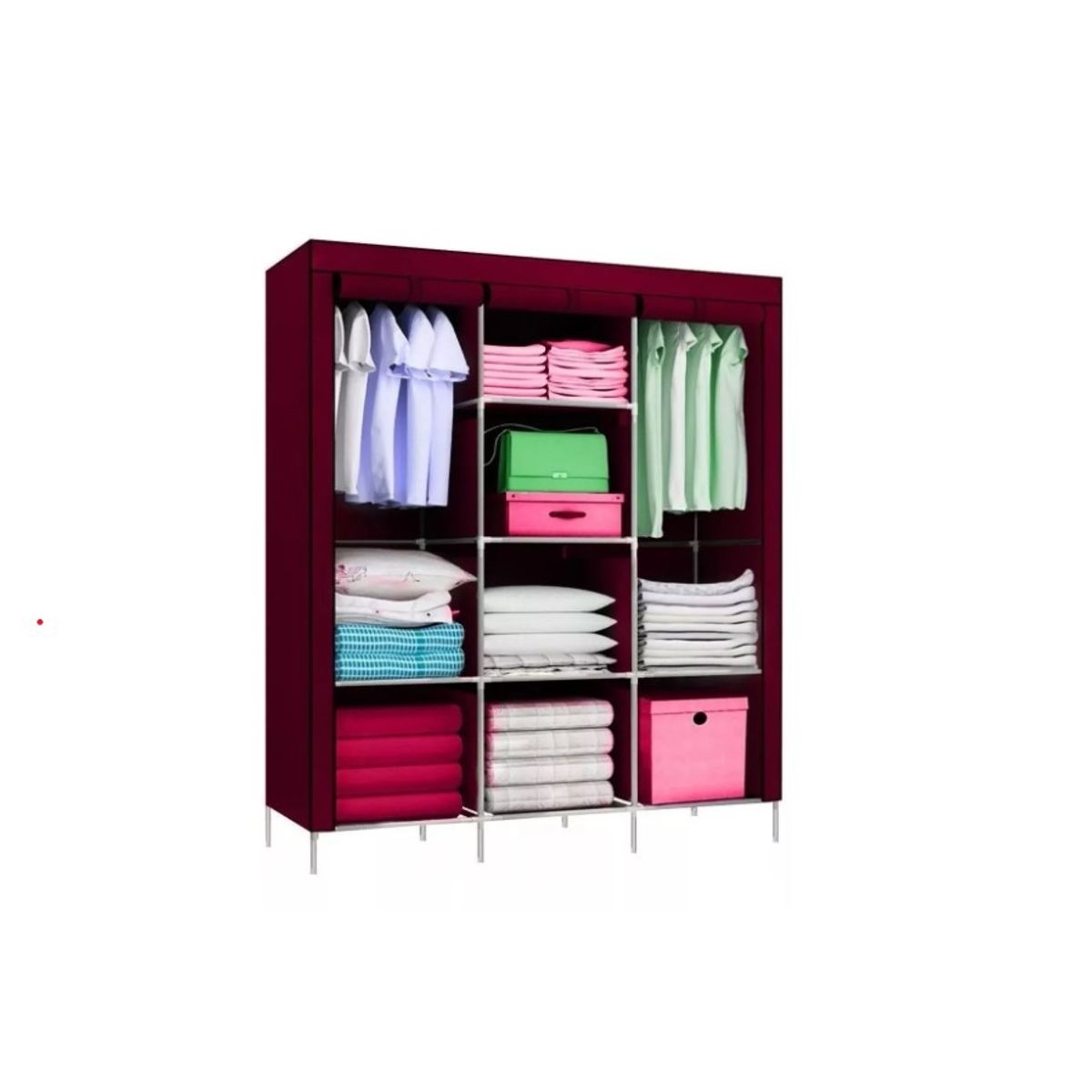 GENERICO - Práctico Armario Clóset Ropero Armable Grande Baño 88130 Bordó