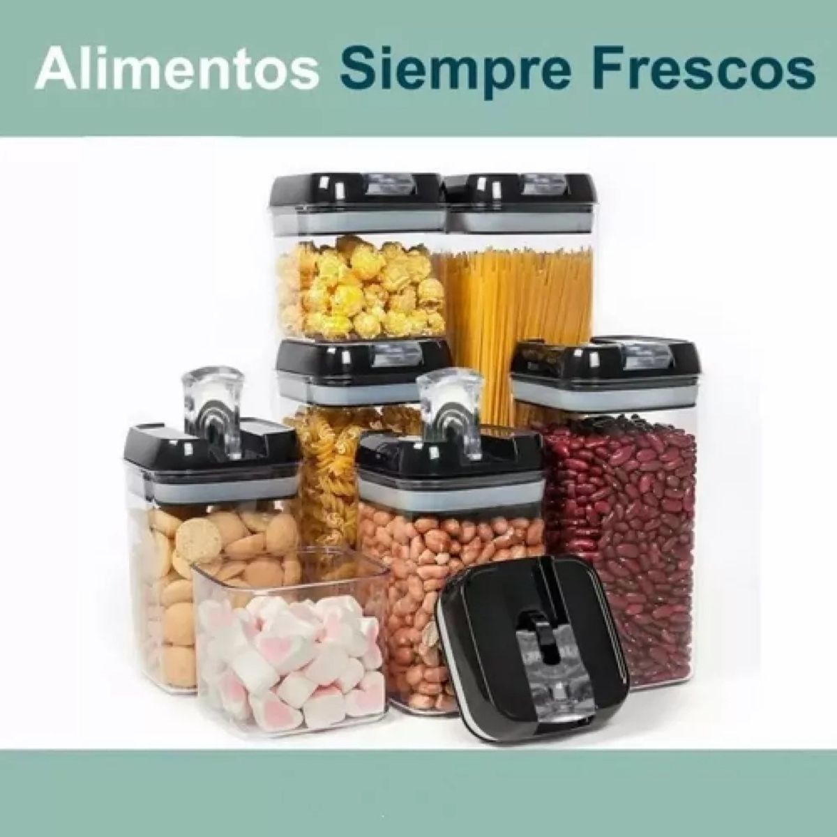 GENERICO - Set De 7 Contenedores Herméticos Cierre Facil