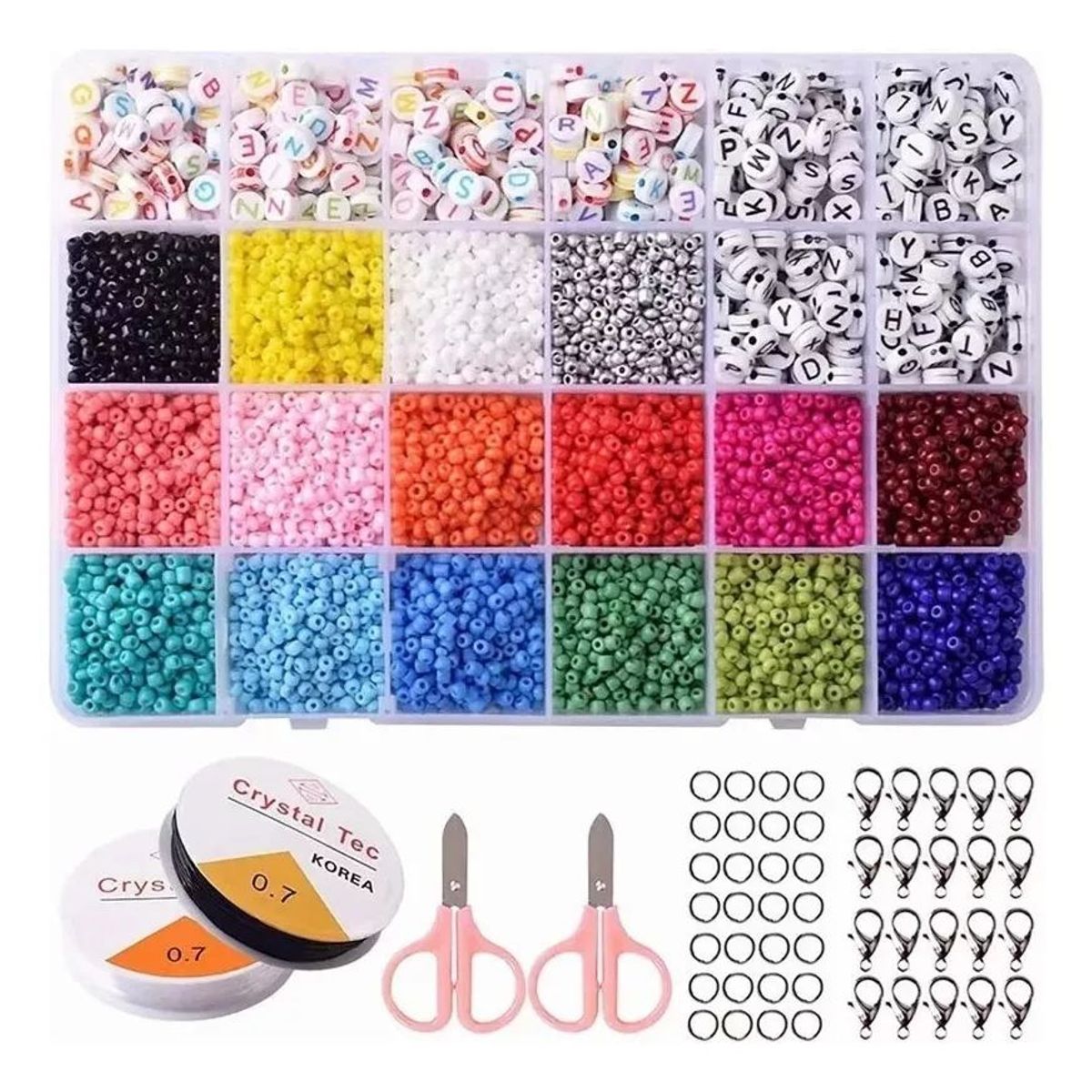 KUANGYE - Set De Cuentas Para Pulseras Incluye Letrascon Accesorios
