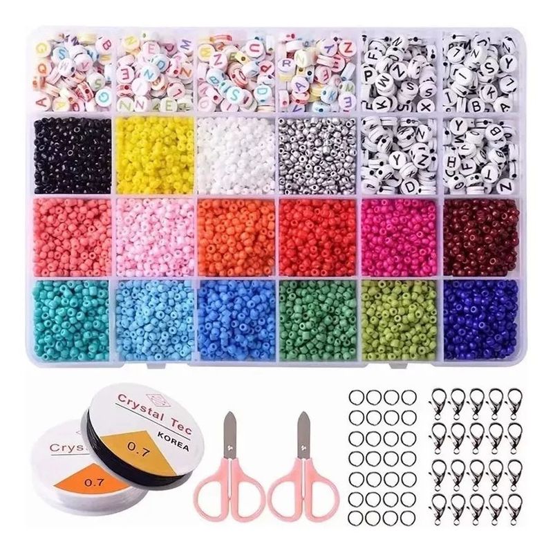 KUANGYE - Set De Cuentas Para Pulseras Incluye Letrascon Accesorios