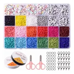 KUANGYE - Set De Cuentas Para Pulseras Incluye Letrascon Accesorios