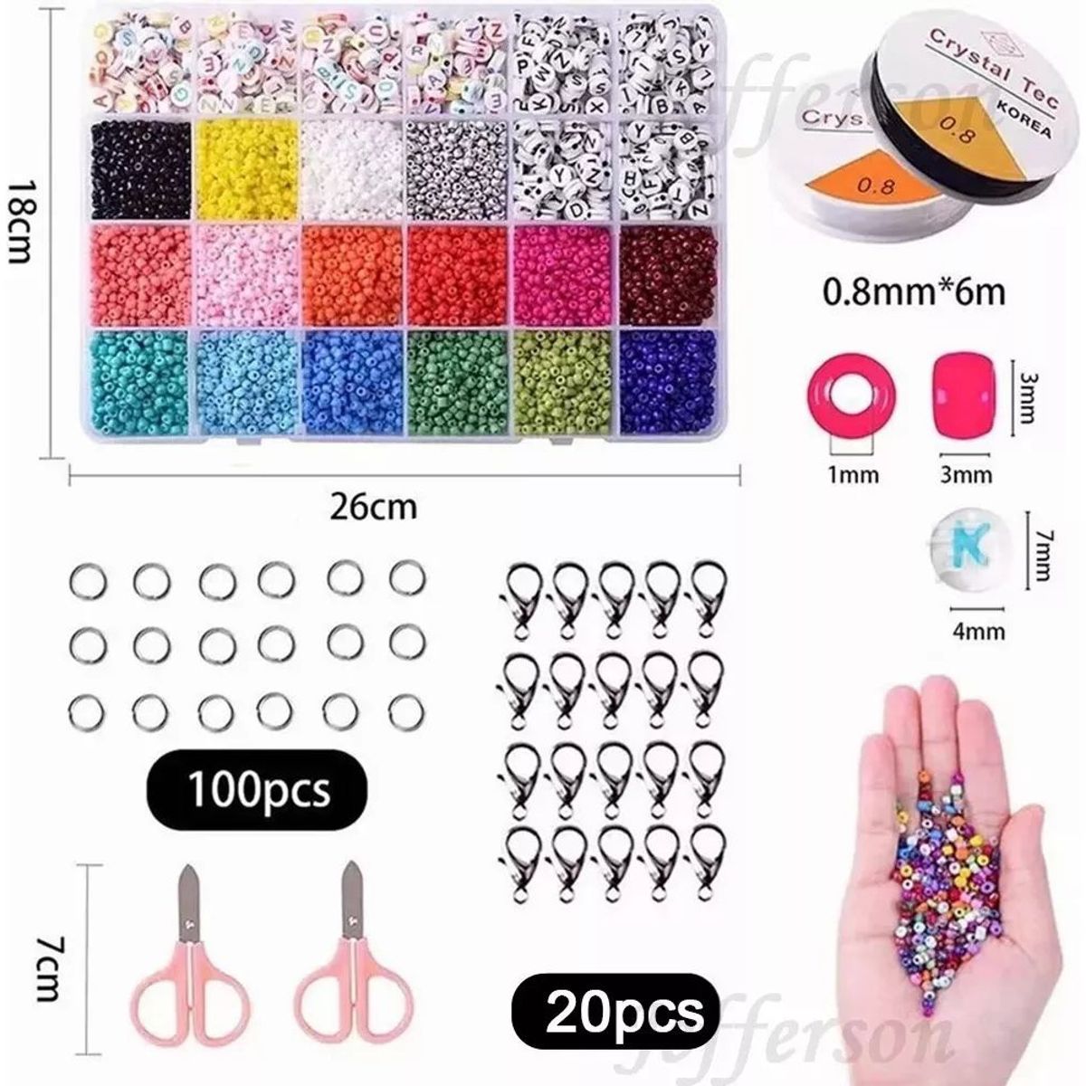 KUANGYE - Set De Cuentas Para Pulseras Incluye Letrascon Accesorios