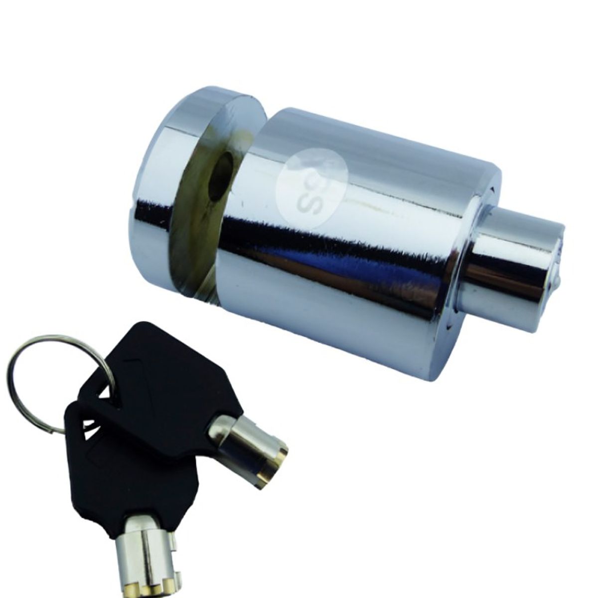 OEM - CANDADO PARA FRENO DISCO MINI REDONDO CROMADO CON 2 LLAVES