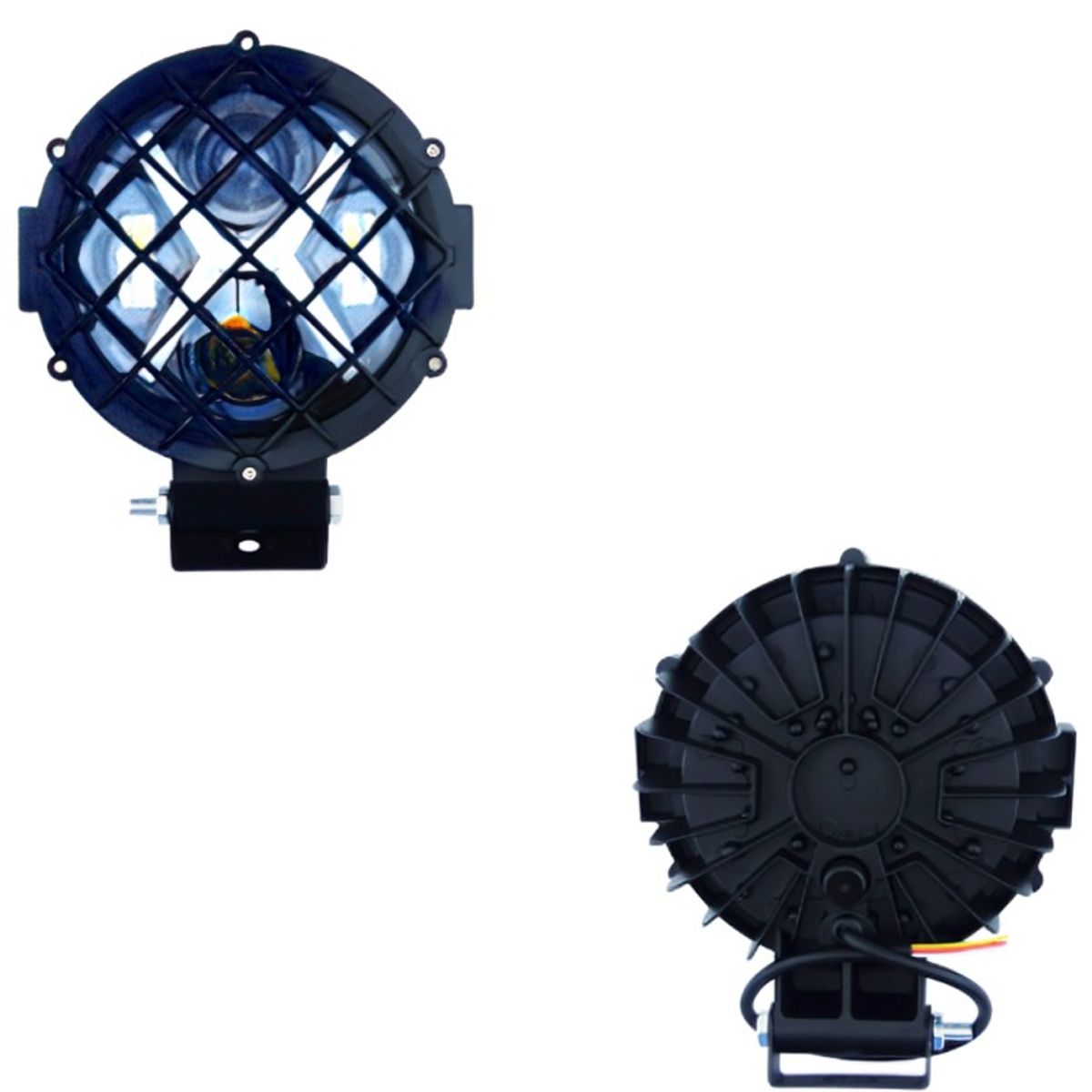 OEM - FOCO DELANTERO REDONDO 6.5 PULG METAL  REJILLA DUO COLOR