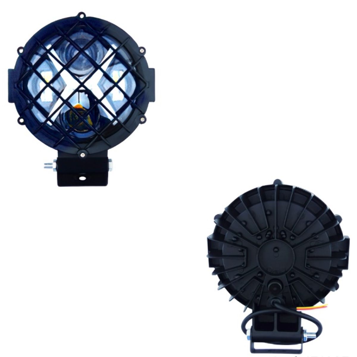 OEM - FOCO DELANTERO REDONDO 6.5 PULG METAL  REJILLA DUO COLOR