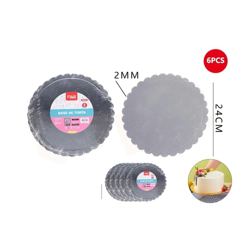 GENERICO - Base De Torta Plata 24Cm Espesor 2mm