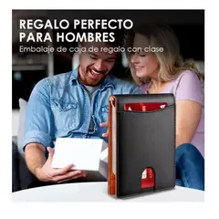 GENERICO - Billetera De Cuero Ultra Delgada Con Bloqueo Rfid Anti Robo