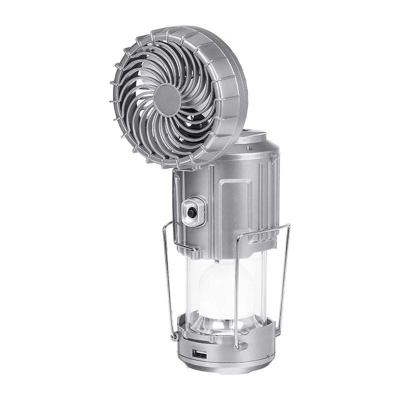 GENERICO - Ventilador 3 en 1 solar con Linterna de camping