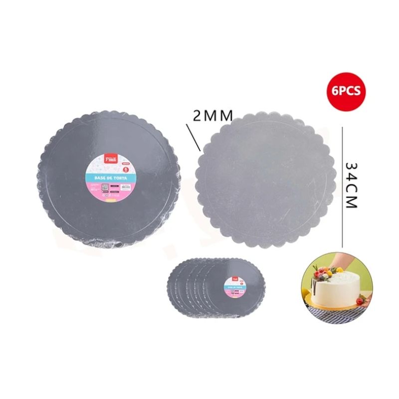 GENERICO - Base De Torta Plata 34Cm Espesor 2mm