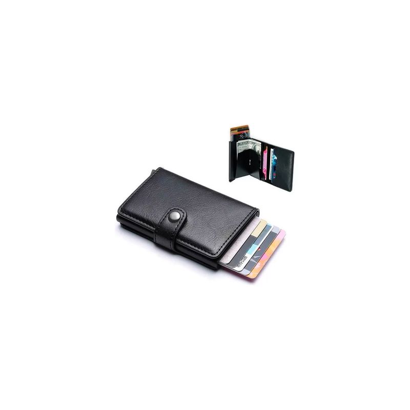 GENERICO - Billetera De Cuero Ultra Delgada Con Bloqueo Rfid Anti Robo
