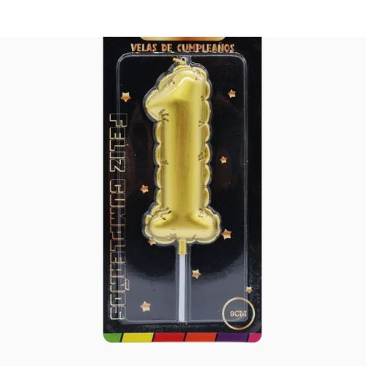 GENERICO - Velas Cumpleaños Doradas Numero 1